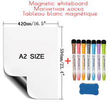 Magnetic Whiteboard for Fridge Stickers Large White Board A2 Size Message Writing Drawing calendar Magnets Plan Dry Erase Board 2024 - buy cheap
