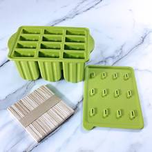 12 Holes Silicone Popsicle Mold Popsicle Sticks Form For Ice Cube Tray Cream Mold Ice Cube Maker Eco-Friendly Kitchen Gadgets 2024 - buy cheap