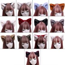 Sweet Lovely Furry Animal Beast Ears Hair Clips Anime Lolita Wolf Cat Cosplay Plush Hairpins Halloween Party Costume 2024 - buy cheap