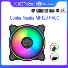 Cooler master mf120 halo 120mm, ventilador para computador, endereços pwm, rgb, cpu, refrigeração silenciosa, substitui ventilador 2024 - compre barato