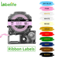 Labelife-LA-4LBK SFR12PK SFR12ZK, 12mm, Compatible con impresora de etiquetas Epson/Kingjim, LW400, cinta de etiquetas para ramo, regalo, boda 2024 - compra barato