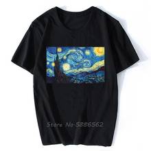 High Definition Vincent Van Gogh Famous The Starry Night Artistic T Shirt Men JOLLYPEACH BRAND New White Casual Homme Tshirt 2024 - buy cheap