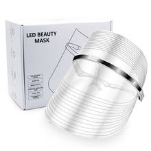 3 cores led terapia de luz máscara facial anti-envelhecimento anti rugas beatuy ferramentas facial spa instrumento beleza dispositivo pele apertar 2024 - compre barato