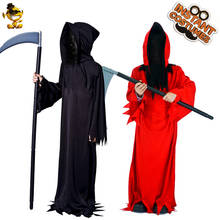 Disfraz de Grim Reaper para niño, ropa de fiesta de Halloween para niños, juegos de rol, Purim, Scary, de calavera 2024 - compra barato