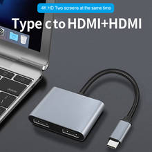 USB Type C To Dual HDMI-compatible HUB 4K HD Audio Video Converter Dual Screen Display USB-C Docking Station For MacBook Pro 2024 - buy cheap