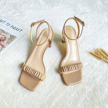 Sandalias de tacón alto con correa al tobillo para mujer, zapatos sexys de oficina, informales, para fiesta y boda, para verano, 2021 2024 - compra barato