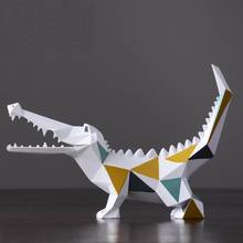Abstract Crocodile Figurines Miniature Resin Statue Geometric Furnishing Home Decor Modern Christmas Gift Twisty Pet 2024 - buy cheap