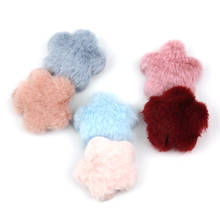 36Pcs 4cm Furry Felt Plum blossom shape Padded Appliques For Children's crafts Handmade hair Clip Hat Decor Ornament Accessories 2024 - buy cheap