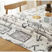 Nova chegada pano de mesa mapa do mundo de alta qualidade rendas toalha de mesa decorativa elegante toalha de mesa de linho capa de mesa decoração da sua casa 2024 - compre barato