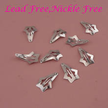 100PCS 2.5cm 1.0" Silver plain filigree Star Head Metal Snap Clips for Kids boutique Hair accessories at nickle free,lead free 2024 - buy cheap