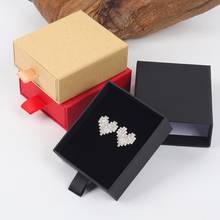 Cajón de papel para joyería, embalaje de anillos y pendientes, caja de regalo, embalaje de 7x8x3cm 2024 - compra barato