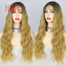 Lovestory Loose Wave Synthetic Lace Front Wig With Combs&Straps Two Tone Ombre Synthetic Replacement Wigs 2024 - buy cheap