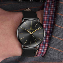 Moda relógios de negócios relógios masculinos ultra finos relógios de couro banda de quartzo relógios de pulso reloj hombre relogio masculino 2024 - compre barato