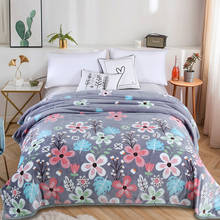 Manta suave de franela fina para cama, mantas estampadas florales para sofá, funda cálida de invierno 2024 - compra barato