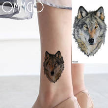 Colour Wild Wofl Dogs Tattoo Body Art Arm Leg Ankle 3D Tattoos For Girls Women Men Realistic FakeTemporary DIY Tattoo Sticker 2024 - buy cheap