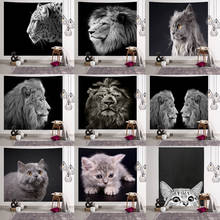 Animal Cat Indian Tapestry Wall Hanging Beach Blanket Yoga Bedspread Sofa Cover Dorm Cover Lion leopard 2024 - buy cheap