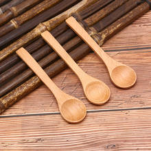 New Small Mini Wooden Round Bamboo Spoon Soup Tea Coffee Salt Spoon Jam Scoop DIY Kitchen Cooking Utensil Tool Cutlery 1Pcs 2024 - buy cheap