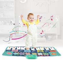 100x36 см детский музыкальный коврик для пианино, обучающие игрушки для детей, многофункциональная клавиатура с 8 режимами, игровой ковер, коврик, подарок 2024 - купить недорого