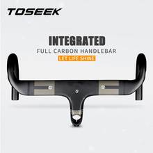 Toseek-guidão de bicicleta de carbono., guidão de bicicleta com haste integrada, comprimento 90/100/110/120mm de largura, 400/420/440mm. 2024 - compre barato