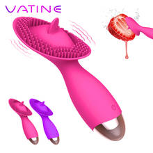 VATINE, 10 скоростей, эротический Мощный вибратор для сосков, оральный секс-игрушки для женщин, массаж клитора, язык, вибратор, Стимулятор клитора 2024 - купить недорого