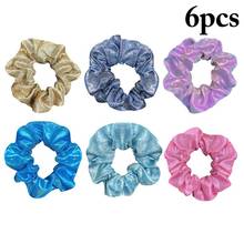6Pcs/Set Fashion Glitter Hair Ropes Hair Scrunchie Bling Scrunchie Ponytail Holder For Women Girls Hair Accessories 2024 - buy cheap
