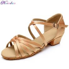 Children Latin Dance Shoes Girls Woman Ballroom Tango Dancing Shoes Wholesale Dance Shoes For Girls Low Heel Kids Salsa Sandals 2024 - buy cheap