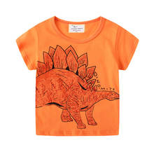 Camiseta infantil elástica de algodão para meninos e meninas, camiseta tipo animais do verão da moda para crianças 2024 - compre barato