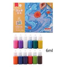 6ml kids water painting art set marmoring diy painting kit on water creative art set 6 /12colors acrylic painting 2024 - compre barato