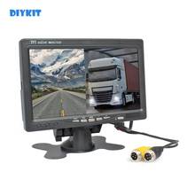 DIYKIT 7" TFT LCD Color Rear View Monitor Car Monitor with 2 x 4PIN Video Input Diaplay Two Cameras Image 2024 - buy cheap