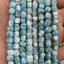 5-6mm Natural Blue Larimar Stone Beads 15'' Irregular Cube DIY Loose Beads For Jewelry Making Women Beads Necklace Bracelet Gift 2024 - buy cheap