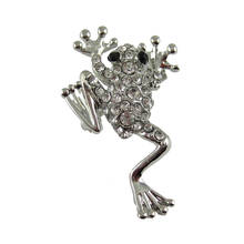 Fancy Quality Holiday Crystal Frog Animal Shaped Brooch For Women Wedding Rhinestone Bouquet Bijoux Pins Accessories 2024 - buy cheap