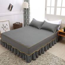 Corrugated Edge Fitted Sheet with Elastic Band  Mattress Cover Bedding Protector Pad Twin/Queen/King Size 2024 - buy cheap