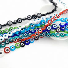 Multicolor Round Flat Shape Evil Eye Beads Lampwork Glazed Glass Beads 6mm for Bracelet Necklace DIY Jewelry Making6/8/10mm 2024 - buy cheap