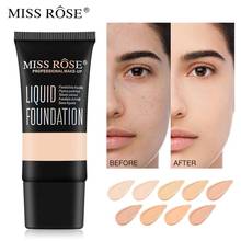 Основа для макияжа MISS ROSE, жидкая матовая и УВЛАЖНЯЮЩАЯ основа для лица, 9 цветов, Высокопрочное покрытие, крем для консилера TSLM2 2024 - купить недорого