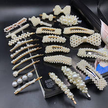 2020 Fashion Women Full Pearl Hair Clips Snap Barrette Stick Hairpins Hair Styling Tools Hair Accessories Hairgrip Gift 2024 - buy cheap