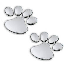 2PCS Car Sticker Cool Design Paw 3D Animal Dog Cat Bear Foot Prints Footprint Decal Car Stickers Silver Gold  Auto Accessories 2024 - buy cheap