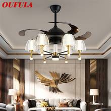 OUFULA Fan Ceiling Lamp With Remote Control Invisible Fan Blade LED Fixtures Home Decorative For Living Room Bedroom Restaurant 2024 - buy cheap