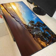 XGZ Palm Seaside  Sunset Large Gaming Mouse Pad Lock Edge Mouse Mat Keyboard Pad Desk Mat Table Mat for Laptop Notebook LOL CSGO 2024 - buy cheap