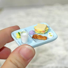 Dollhouse Miniature Milk bread food Mini Breakfast Buffet Dish Pretend Food Play Doll House Furniture Accessories 2024 - buy cheap