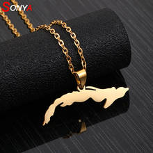 SONYA Stainless steel Small Size Cuba map necklace for Women Gold Color Lover's Engagement Cuba Jewelry Gifts Drop Shipping 2024 - buy cheap