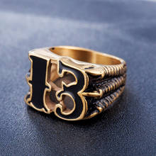 Men's Lucky Number 13 Ring Gothic Gold/Silver Color Stainless Steel Dragon Claw Ring Male Hip Hop Punk Ring Party Best Gift 2024 - buy cheap
