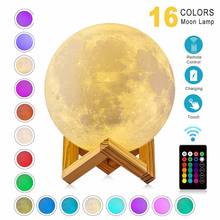C2 LED Moon Night Light 3D Galaxy Print Lamp Projector Rechargeable Color Change Touch Moon Lamp Children's Light Night for Home 2024 - buy cheap