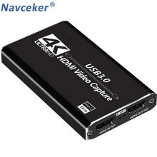 2021 USB3.0 HDMI 4K60Hz видео Захват HDMI к USB видео Захват карты ключ игра потоковая прямая трансляция с MICinput 2024 - купить недорого