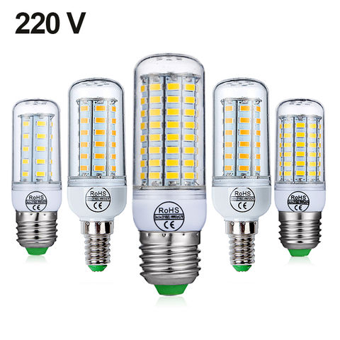 E27 LED Lamp E14 LED Bulb SMD5730 220V Corn Bulb 24 36 48 56 69 72LEDs Chandelier Candle LED Light For Home Decoration 2022 - buy cheap