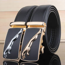 Moda marca de couro cinto negócios cinta calça ceinture homme cowskin fivela automática cintos masculinos 2024 - compre barato