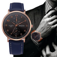 Часы MIGEER мужские в ретро-стиле, деловые часы с кожаным ремешком, аналоговые кварцевые наручные часы из сплава, женские часы, мужские часы 2024 - купить недорого