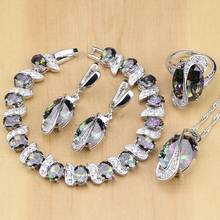 Conjuntos de joyería de circonia cúbica para mujer, joyería de plata 925, decoraciones para pendientes/colgante/Collar/anillo/pulsera 2024 - compra barato
