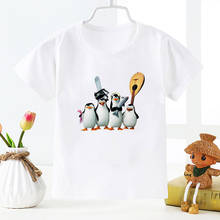 Kawaii Madagascar Penguin Graphic Baby Boy Summer Clothes Harajuku Shirt Aesthetics Girl T Shirt Round Neck Girls Shirts Unisex 2024 - buy cheap