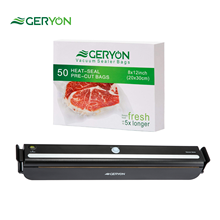 GERYON Black Vacuum Food Sealer With 50 Pcs Pre-cut Heat-Seal Bags Sous Vide Vacuum Sealer For Food Storage New Food Packer 2024 - buy cheap
