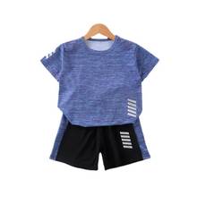 Conjuntos de ativos verão camisa do bebê t + shorts 2 1-13Y pçs/set respirável camisa de secagem rápida de manga curta conjuntos de roupas de moda casaco esporte 2024 - compre barato